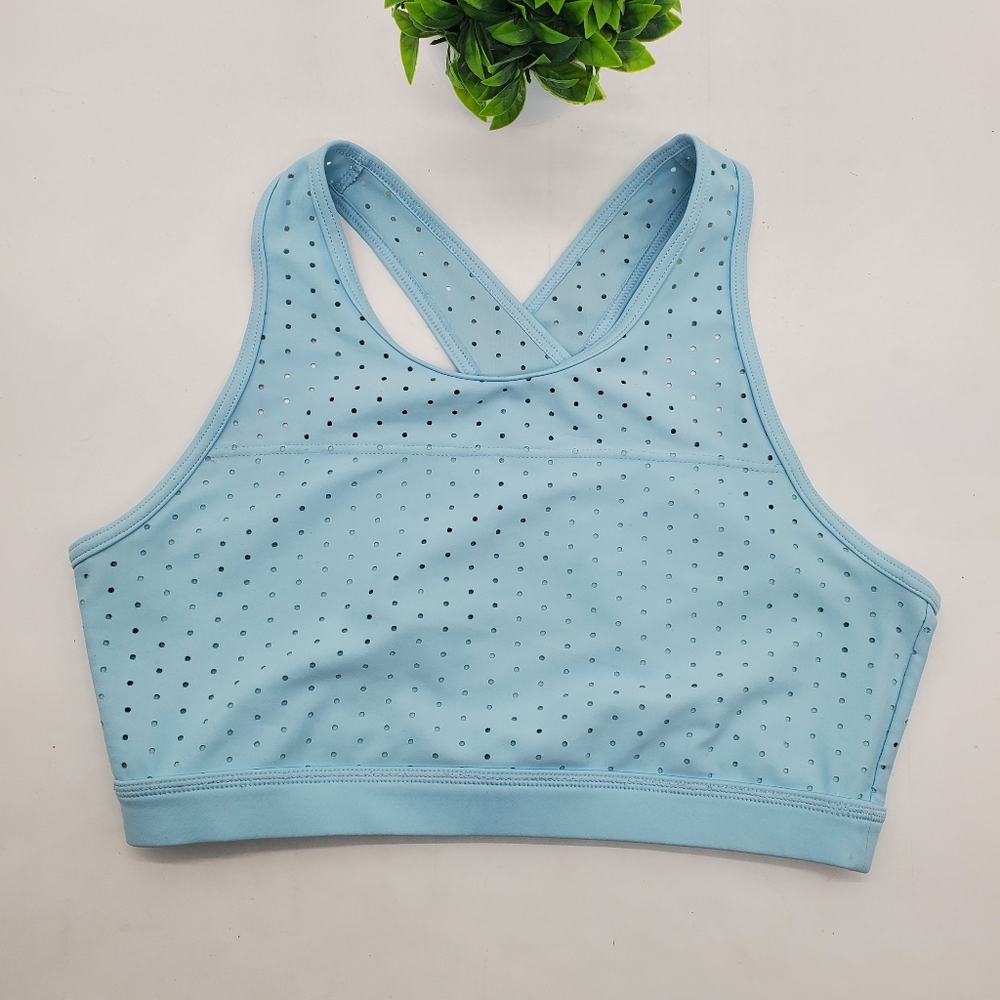 ◇◇ Buffbunny Allure Blue Perforated Lasercut Sports Bra Size Large
